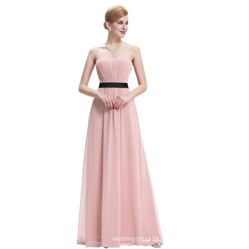 Starzz trägerlosen trägerlosen off Schulter rosa Chiffon lange Brautjungfer Kleid ST000066-4